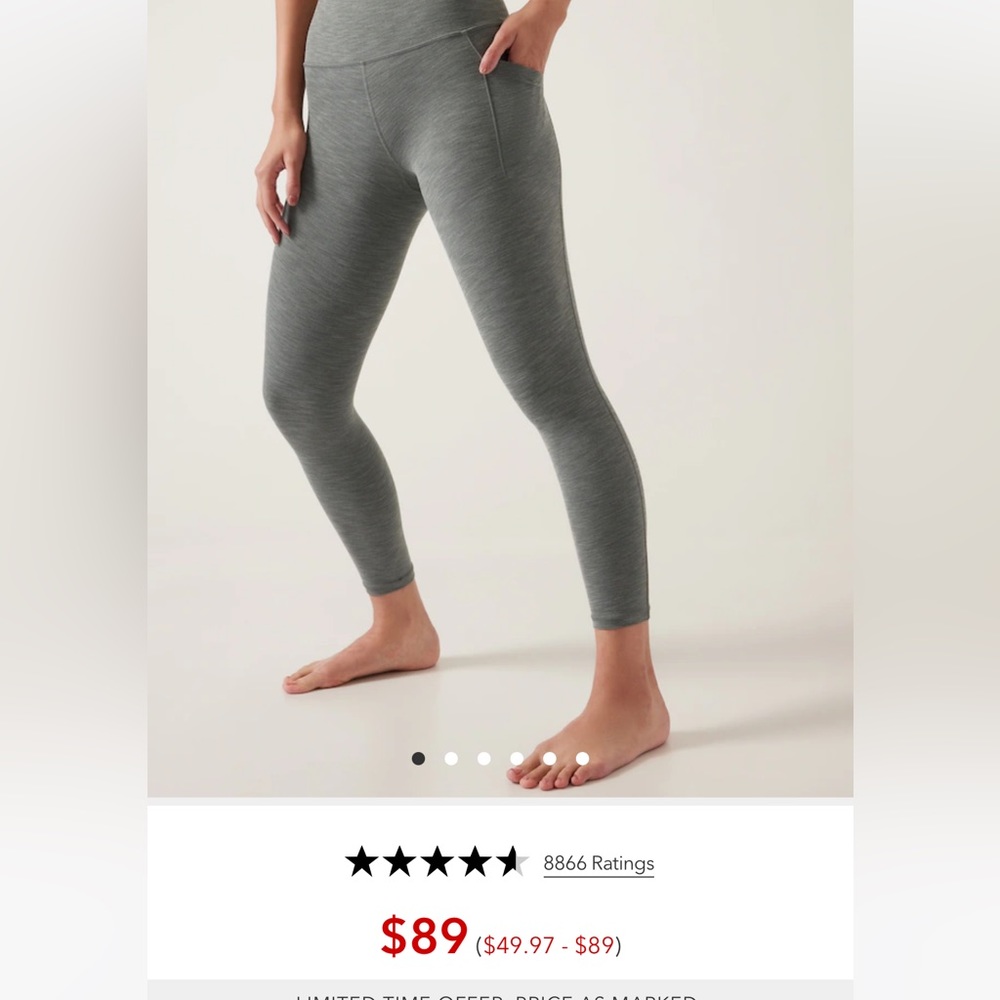 Athleta Salutation 7/8 Tight in Gray